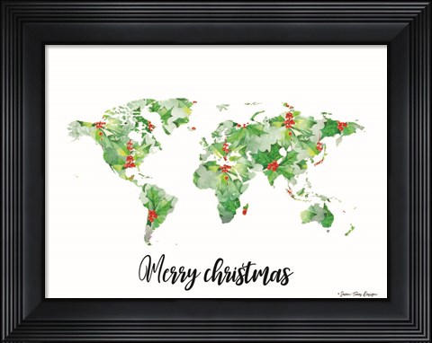 Framed Merry Christmas World Print