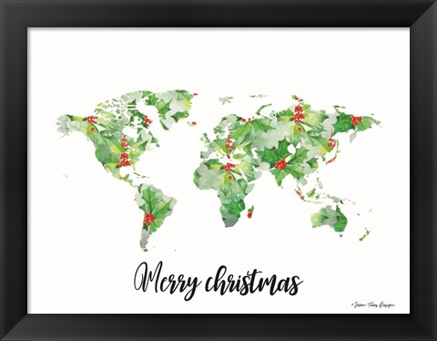 Framed Merry Christmas World Print