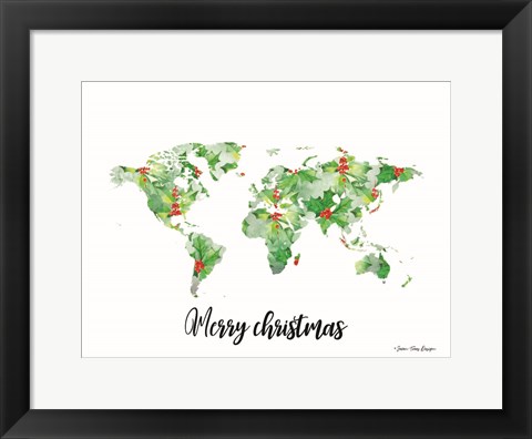 Framed Merry Christmas World Print