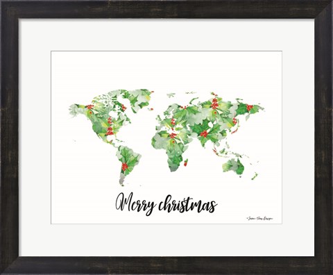Framed Merry Christmas World Print