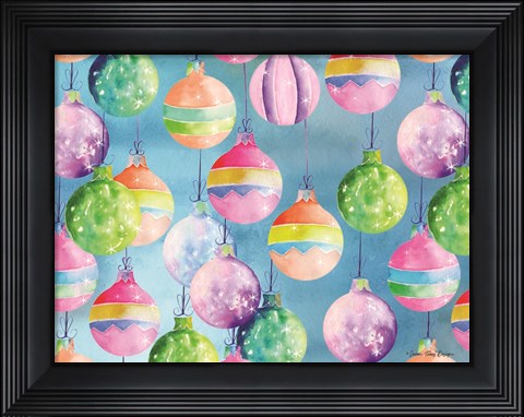 Framed Christmas Ornaments Print