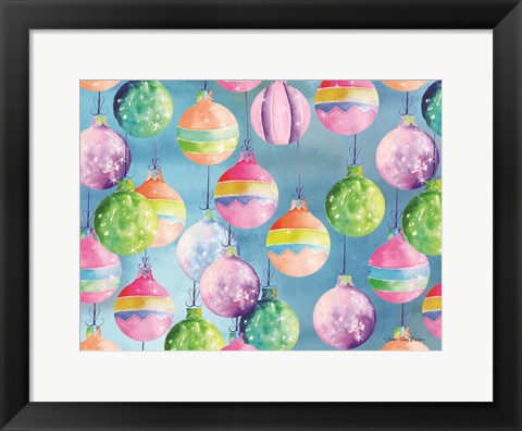 Framed Christmas Ornaments Print