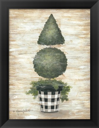 Framed Gingham Topiary Cone Print