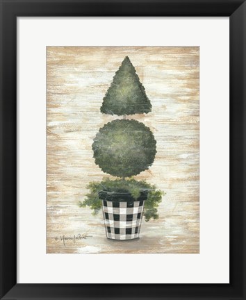 Framed Gingham Topiary Cone Print