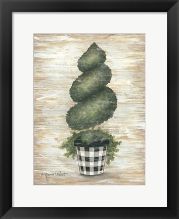 Framed Gingham Topiary Spiral Print