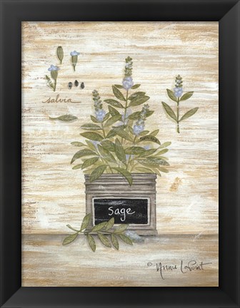 Framed Sage Botanical Print