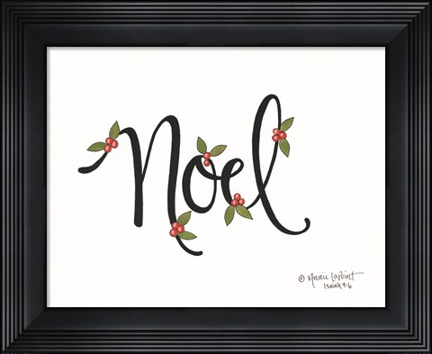 Framed Noel with Berries Print