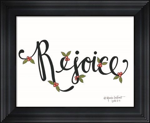 Framed Rejoice with Berries Print