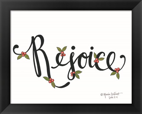 Framed Rejoice with Berries Print