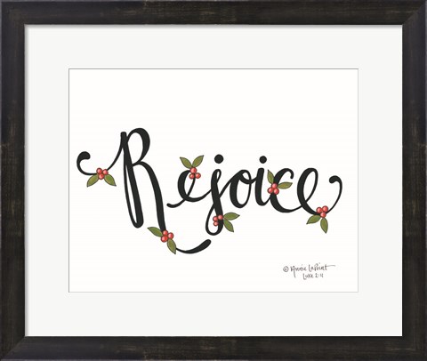 Framed Rejoice with Berries Print