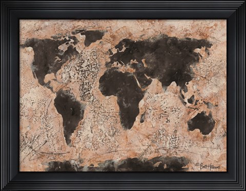 Framed Old World Map Print