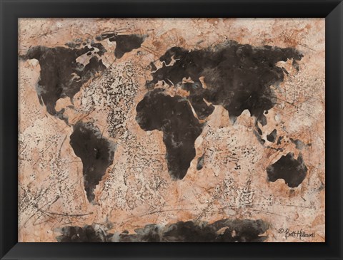 Framed Old World Map Print