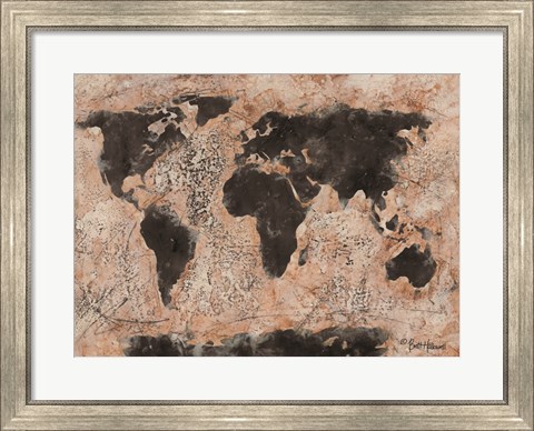 Framed Old World Map Print