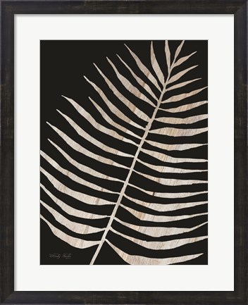 Framed Palm Frond Wood Grain I Print