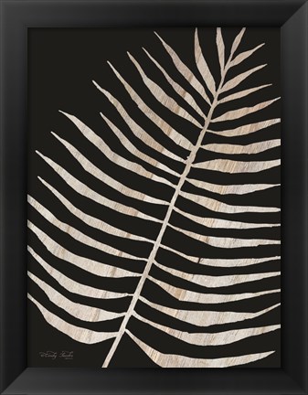 Framed Palm Frond Wood Grain I Print