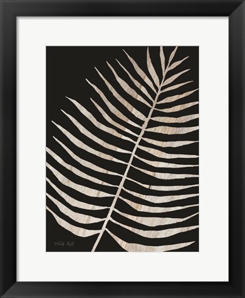 Framed Palm Frond Wood Grain I Print