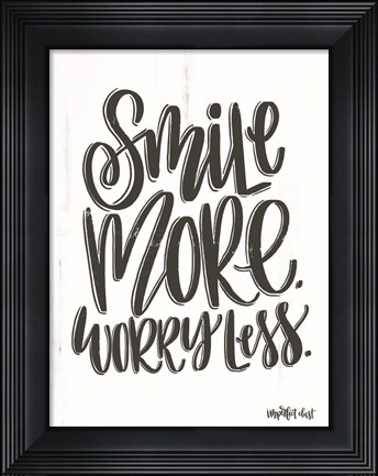 Framed Smile More Worry Less Print