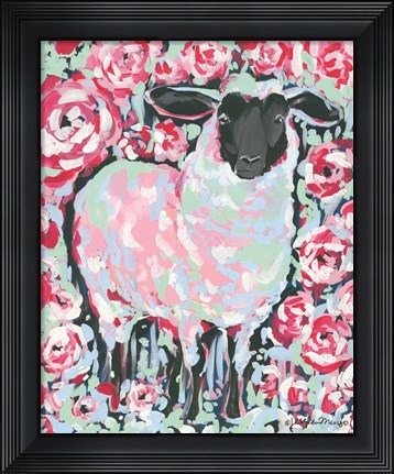 Framed My Sheep Rose Print