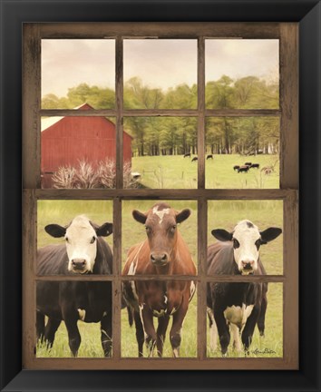 Framed Three Moo View Print