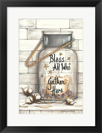 Framed Glass Luminary Bless All Who Gather Print