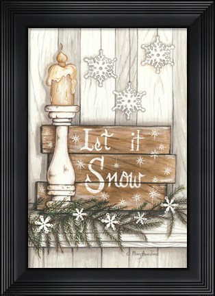 Framed Let It Snow Snowflakes Print
