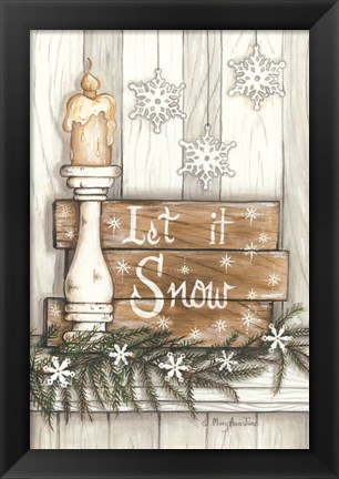 Framed Let It Snow Snowflakes Print