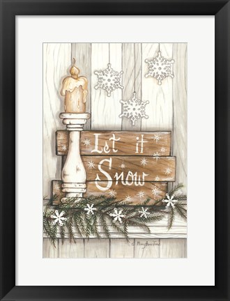 Framed Let It Snow Snowflakes Print