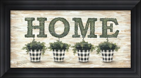 Framed Gingham Topiaries Home Print