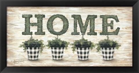 Framed Gingham Topiaries Home Print