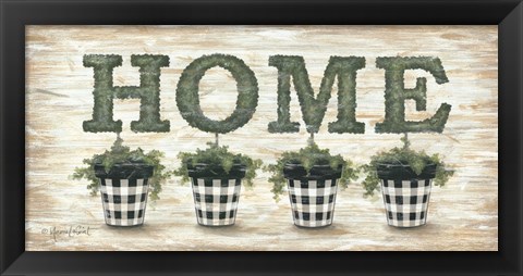 Framed Gingham Topiaries Home Print