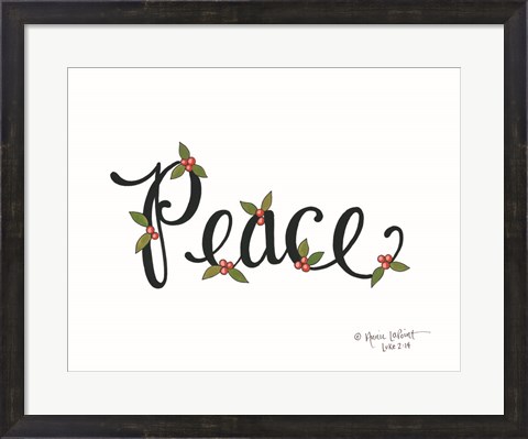 Framed Peace with Berries Print