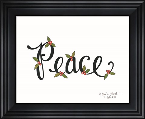 Framed Peace with Berries Print