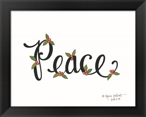 Framed Peace with Berries Print