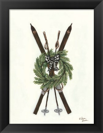 Framed Vintage Winter Skis Print