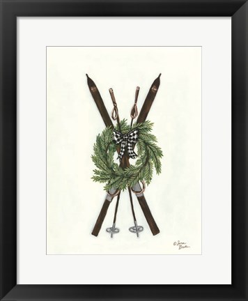 Framed Vintage Winter Skis Print