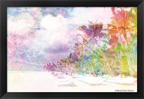 Framed Rainbow Bright Coast and Palms Print