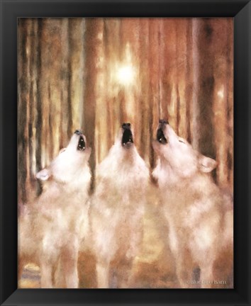 Framed Three Wolf Howl Print