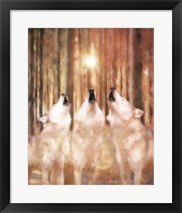 Framed Three Wolf Howl Print