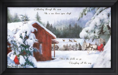 Framed Dashing Through the Snow Print