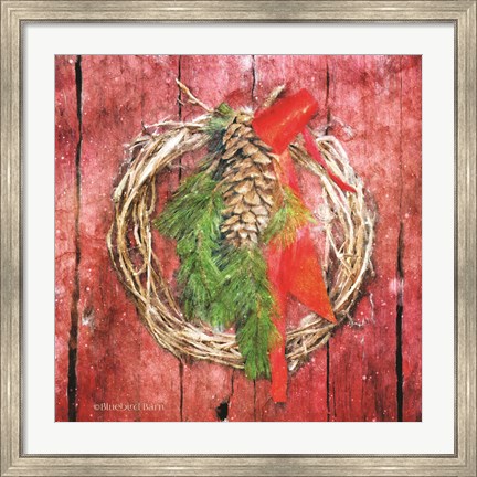 Framed Rustic Wreath Print