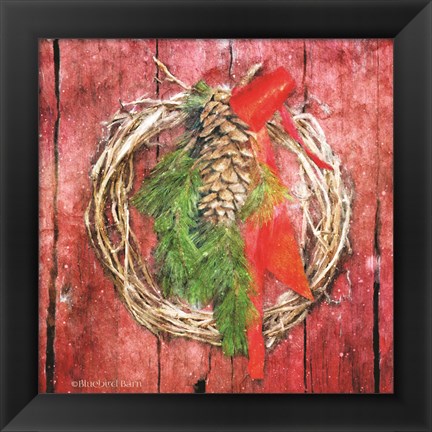 Framed Rustic Wreath Print