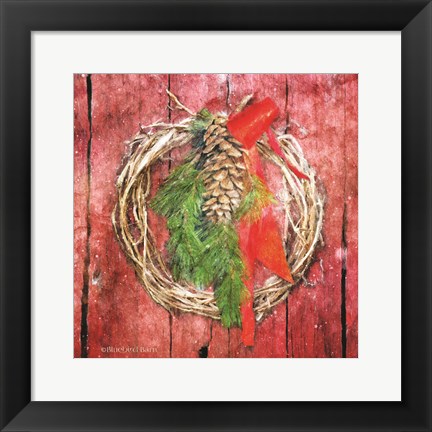 Framed Rustic Wreath Print