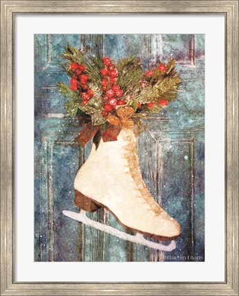 Framed Winter Skate with Floral Spray Print