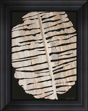 Framed Palm Frond Wood Grain II Print
