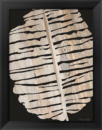 Framed Palm Frond Wood Grain II Print