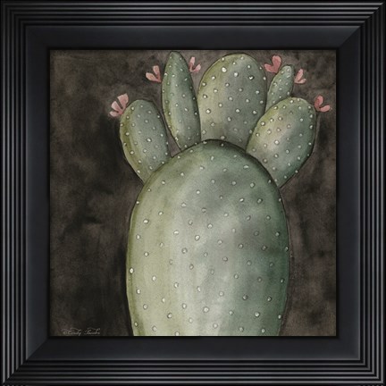 Framed Big Blooming Cactus I Print