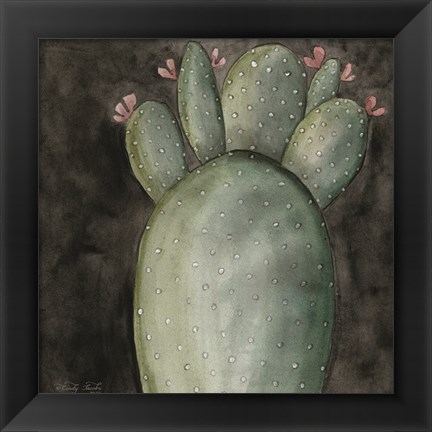 Framed Big Blooming Cactus I Print