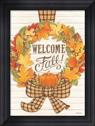 Framed Welcome Fall Wreath Print