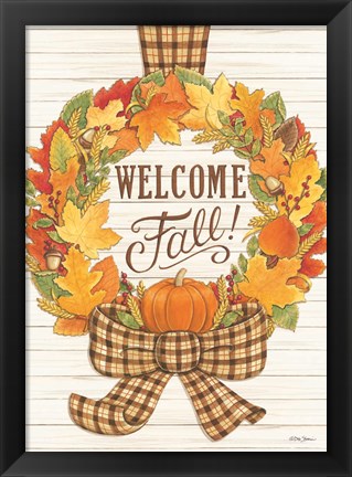 Framed Welcome Fall Wreath Print