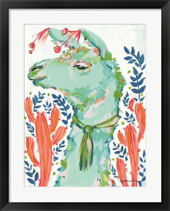 Framed Llama in the Desert Print